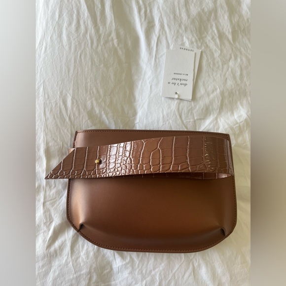 SENREVE Poema | Tan Convertible Bag Clutch | Vegan Leather And Suede | NWT - Picture 4 of 11